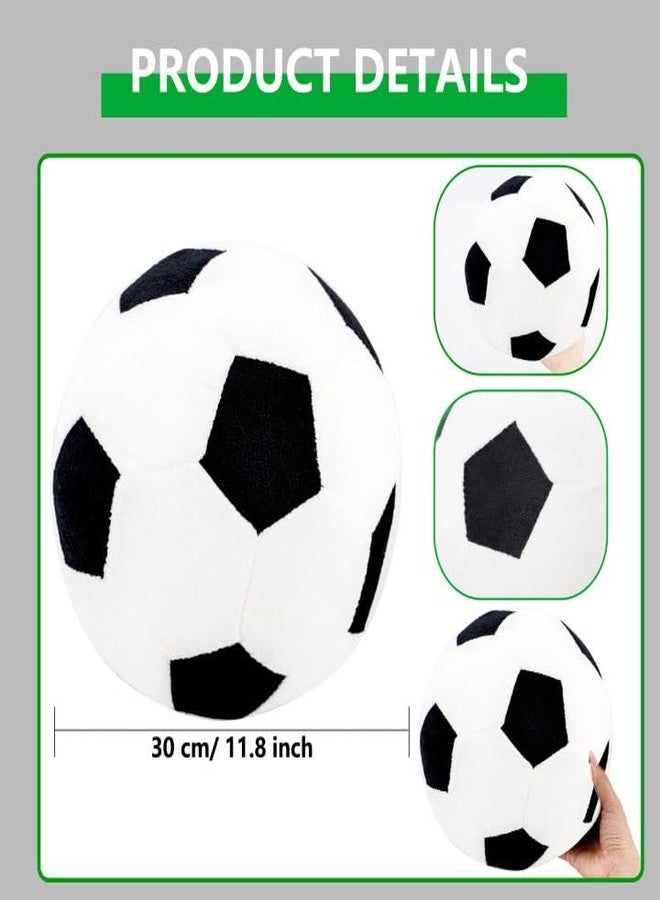 Conagel 2 Pack Plush Soccer Ball Pillow Fluffy Stuffed Toy Soccer Ball Soft Sports Throw Pillows for Home Bedroom Sofa Decoration Sport Theme Birthday Party Supplies - Image 2
